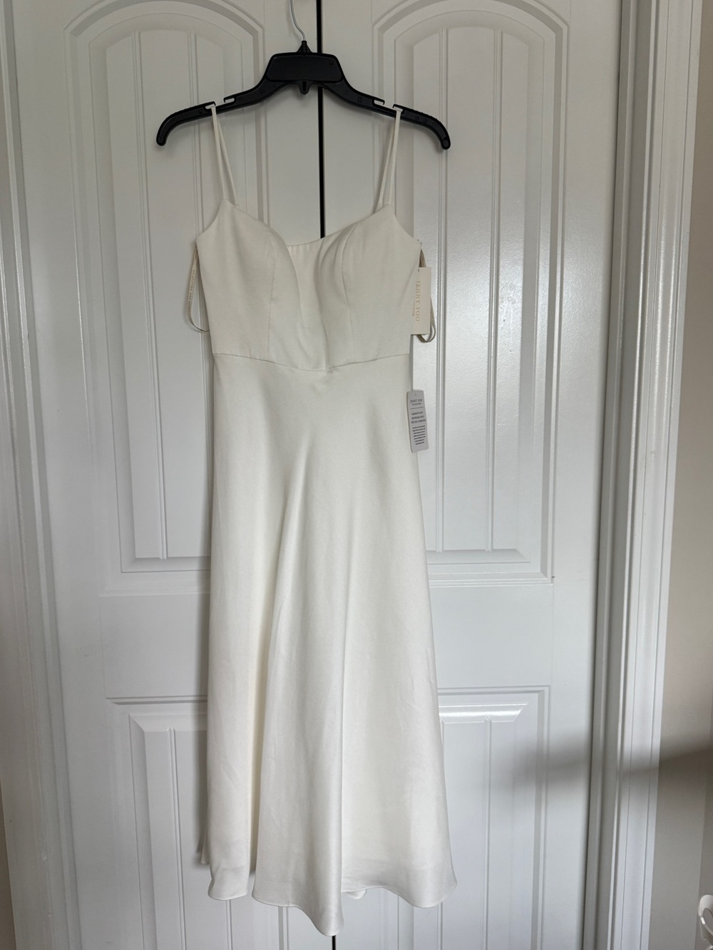 NWT Jenny Yoo Callista White Mikado Midi Dress | Bridal, Engagement | Size 0